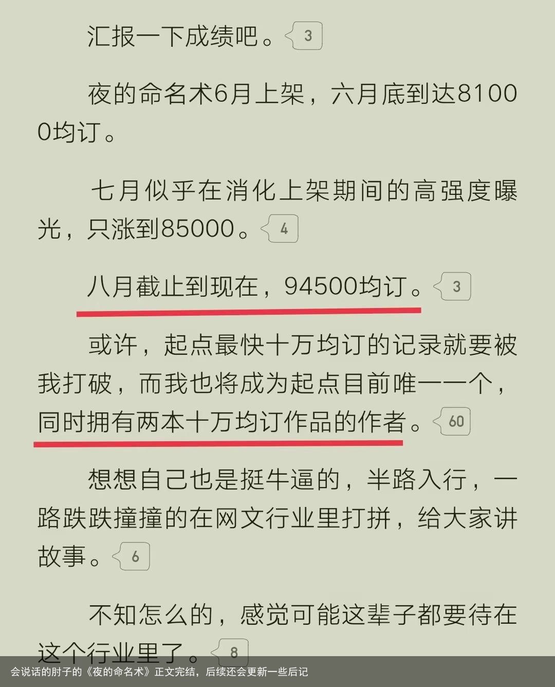 会说话的肘子的《夜的命名术》正文完结，后续还会更新一些后记