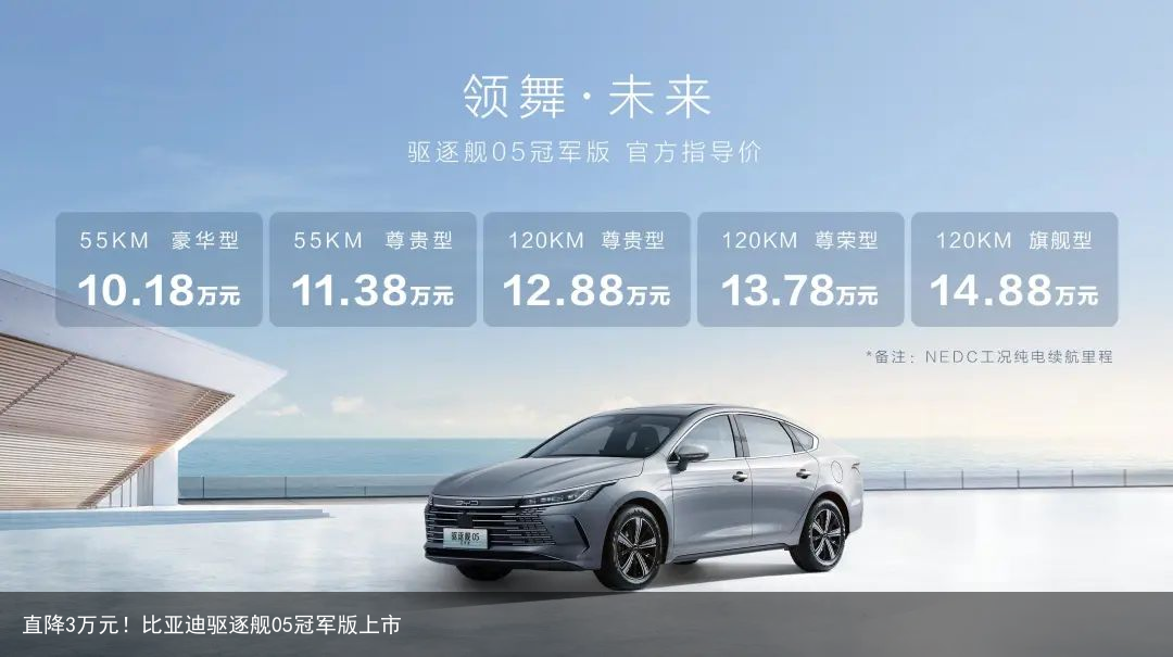 直降3万元！比亚迪驱逐舰05冠军版上市