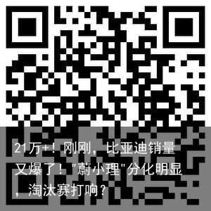 21万+！刚刚，比亚迪销量又爆了！"蔚小理"分化明显，淘汰赛打响？