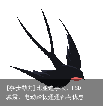 [寮步勤力]比亚迪手表、FSD减震、电动踏板通通都有优惠
