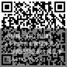 中科曙光4月27日遭14个北向资金席位净流入，法国巴黎证券大幅度净流入8143.91万元