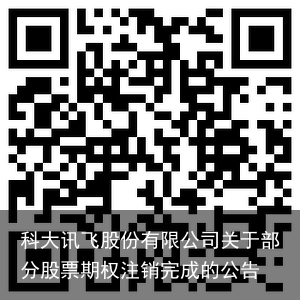 科大讯飞股份有限公司关于部分股票期权注销完成的公告
