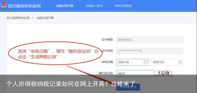 个人所得税纳税记录如何在网上开具？攻略来了