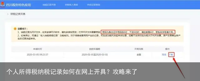 个人所得税纳税记录如何在网上开具？攻略来了