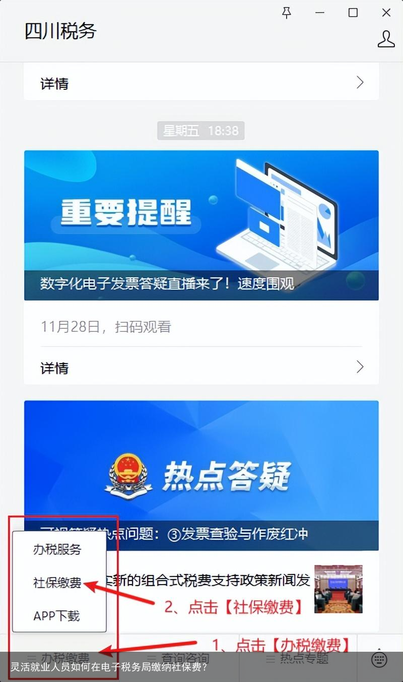 灵活就业人员如何在电子税务局缴纳社保费？