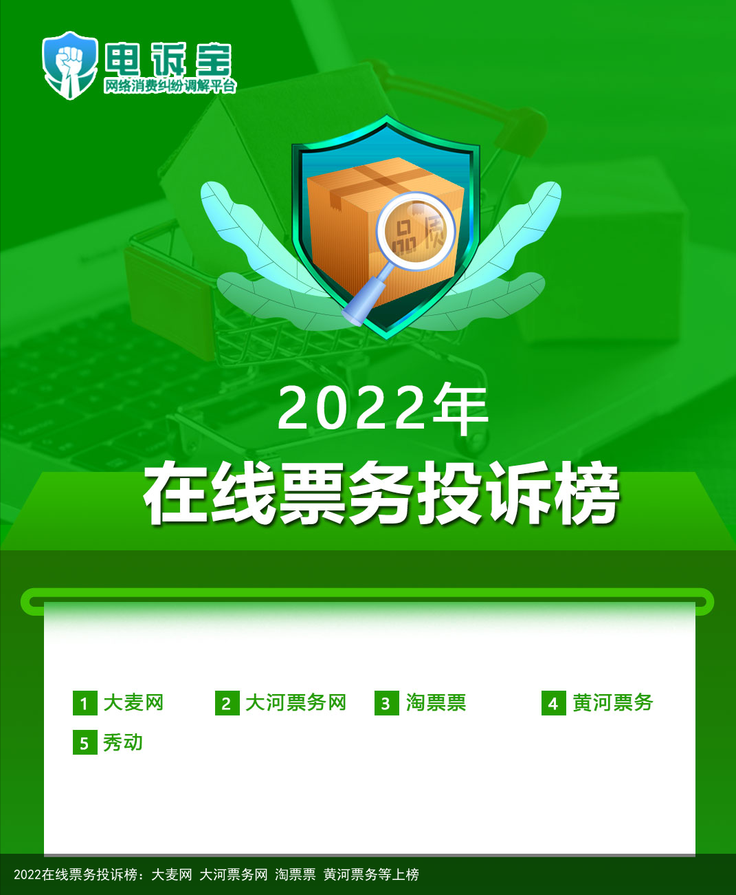 2022在线票务投诉榜：大麦网 大河票务网 淘票票 黄河票务等上榜