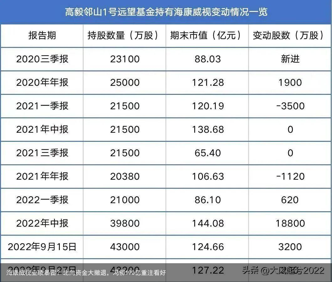 海康威视业绩暴雷？北向资金大撤退，冯柳190亿重注看好