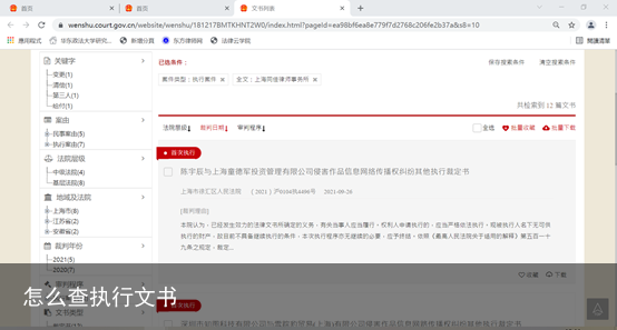 怎么查执行文书