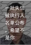 一批失信被执行人名单公布，希望不是你