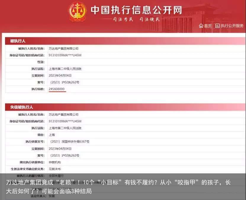 万达地产集团竟成“老赖”！10个“小目标”有钱不履约？