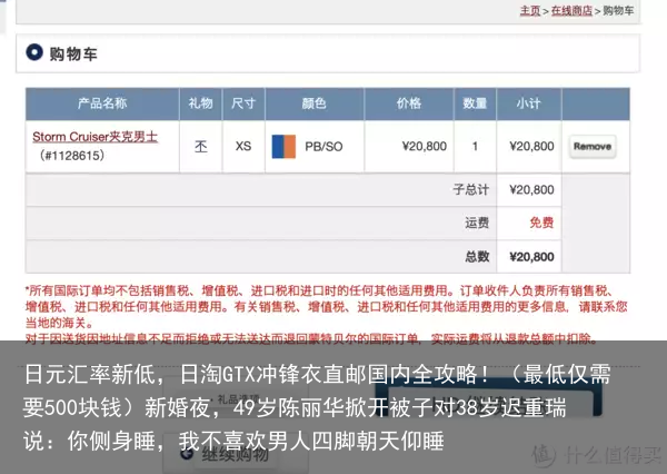 日元汇率新低，日淘GTX冲锋衣直邮国内全攻略！（最低仅需要500块钱）