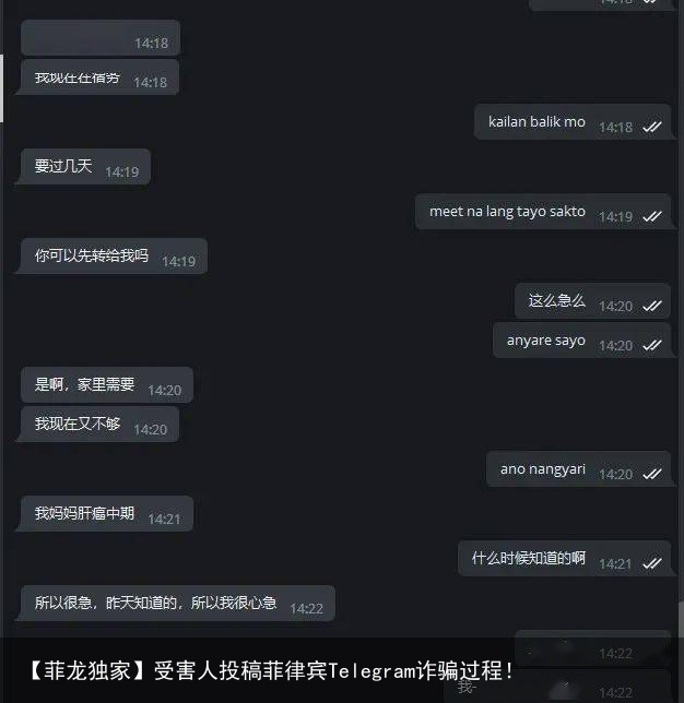 【菲龙独家】受害人投稿菲律宾Telegram诈骗过程！